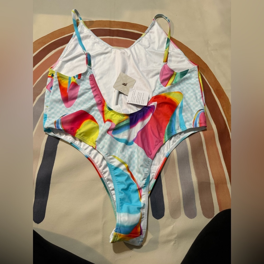 Fabletics Pride Low Back One-Piece Swimsuit - Picture 3 of 5